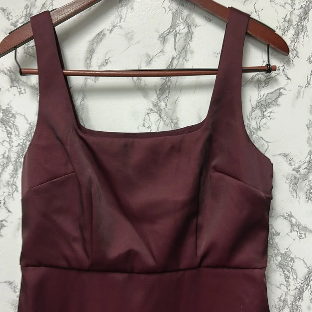 A New Day Women’s Heavy Satin Mini Dress Burgundy Size 8